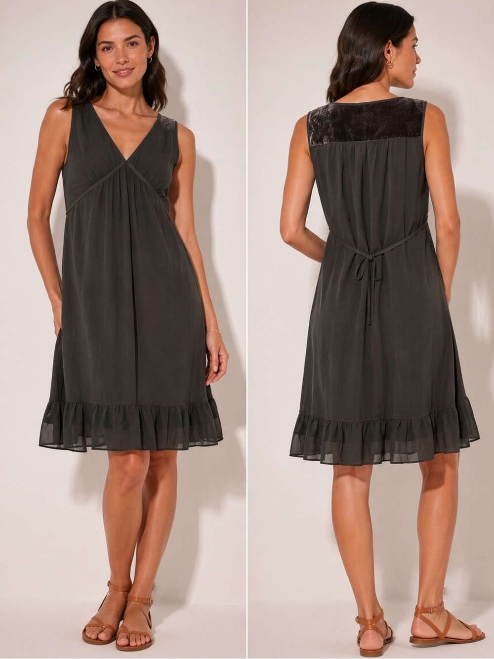 Banana Republic brown V-Neck Sleeveless Midi Dress size 6 - Picture 1 of 8